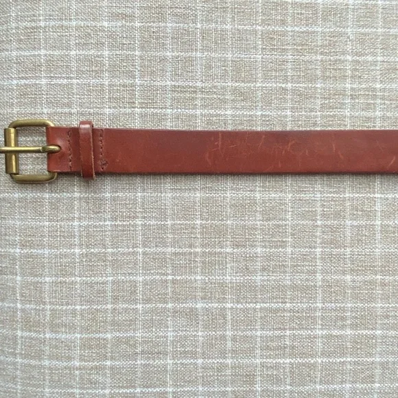 Calvin Klein Brown Leather Belt with Brass Buckle - Picture 6 of 11